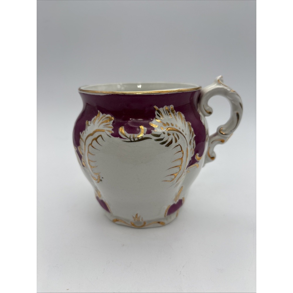 Vintage The Wellsville China Co Maroon Mug Some Crazing/crackling No Chips